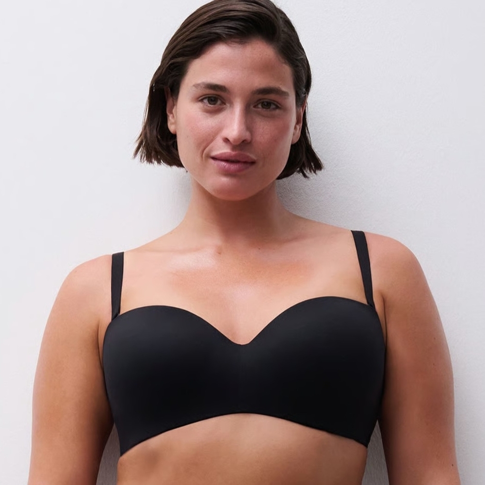 Chantelle Norah comfort bra 38DD black strapless convertible plus size new $88